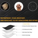 4 Pieces Click Clack Sofa Bed Cover 3 Seater, Quilted Convertible Folding Cover with 2 Removable Armrests and 1 Holders Covers (Black) - Image 4