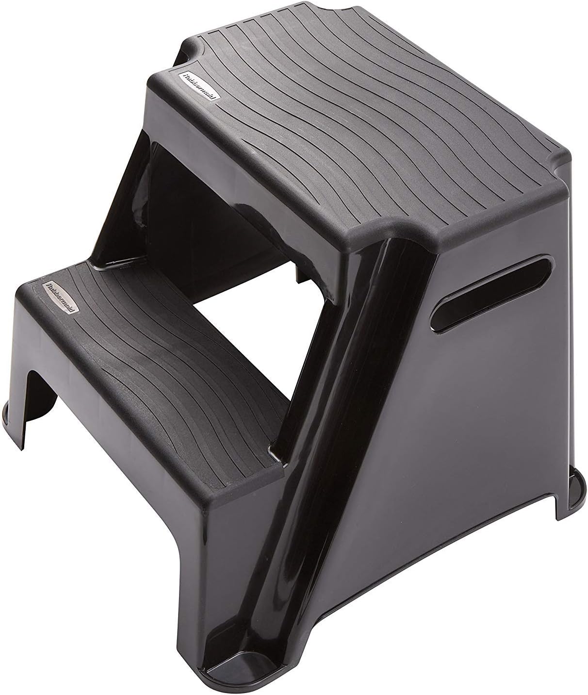 71DzxkcpI8L._AC_SL1500_.jpg Rubbermaid 2-Step Molded Plastic Step Stool, Lightweight with Slip Resistant Treads and Non-Slip Feet, Black (Amazon Exclusive) - Image 4