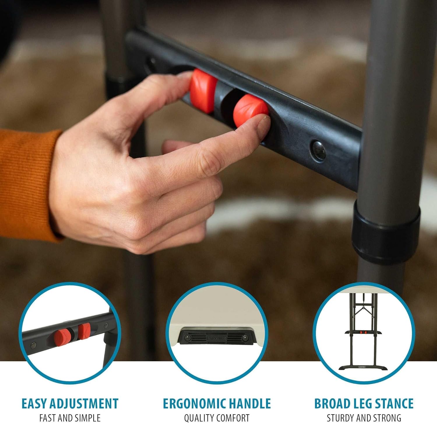71F-ouKOSuL._AC_SL1500_.jpg LIFETIME 80387 4-Foot Commercial Adjustable Folding Table, Almond - Image 6