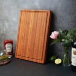 Bamboo Wood Cutting Board for Kitchen, 1" Thick Butcher Block, Cheese Charcuterie Board, with Side Handles and Juice Grooves, 16x11" - Image 7