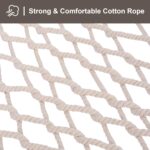 SUNCREAT Hammocks Traditional Rope Double Hammock with Hardwood Spreader Bar and Carrying Bag, 450 lbs Capacity, Natural - Image 5