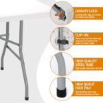 Folding Table 6ft Plastic Table Indoor & Outdoor for Picnic, Camping,BBQ and Party, with Powder Coated Steel Legs and Built in Carry Handle, White - Image 5