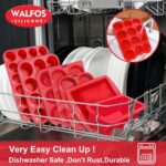 Walfos Silicone Texas Muffin Pan Set- 6 Cup Jumbo Silicone Cupcake Pan, Non-Stick, Just PoP Out! Perfect for Egg Muffin, Big Cupcake - BPA Free and Dishwasher Safe, Set of 2 - Image 8