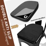 SINOSSO Kitchen Magnetic Metal Chair Cushions Set of 2, 14" Luxury Velvet Memory Foam Seat Pads for Cafe Stackable Chair (U-Shape, Black, 2) - Image 3