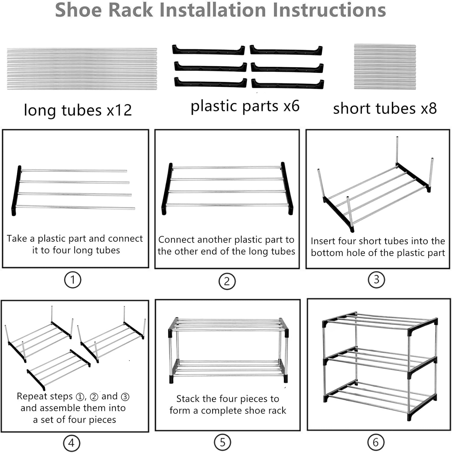 71ImLJL6mL._AC_SL1500_.jpg Stackable Small Shoe Rack, Entryway, Hallway and Closet Space Saving Storage and Organization (3-Tier, Black) - Image 7
