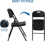 100 Pack Thicker 800 LBS Black Folding Chairs, Commercial Grade Folding Chair, Foldable Chairs for Events - Image 6