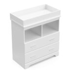 Storkcraft Brookside 2 Drawer Changing Table Dresser (White) – GREENGUARD Gold Certified, Easy-to-Match Chest of Drawers and Cubbies for Nursery and Kids Bedroom, Includes Changing Table Topper - Image 11