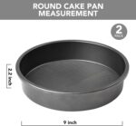 Tiawudi 9" Round Cake Pan Set of 2, 0.8mm Thick Heavy Duty Bakeware for Tiered & Layered Cakes, Nonstick Baking Pan with Diamond Texture for Even Heating, Cake Mold - Image 3