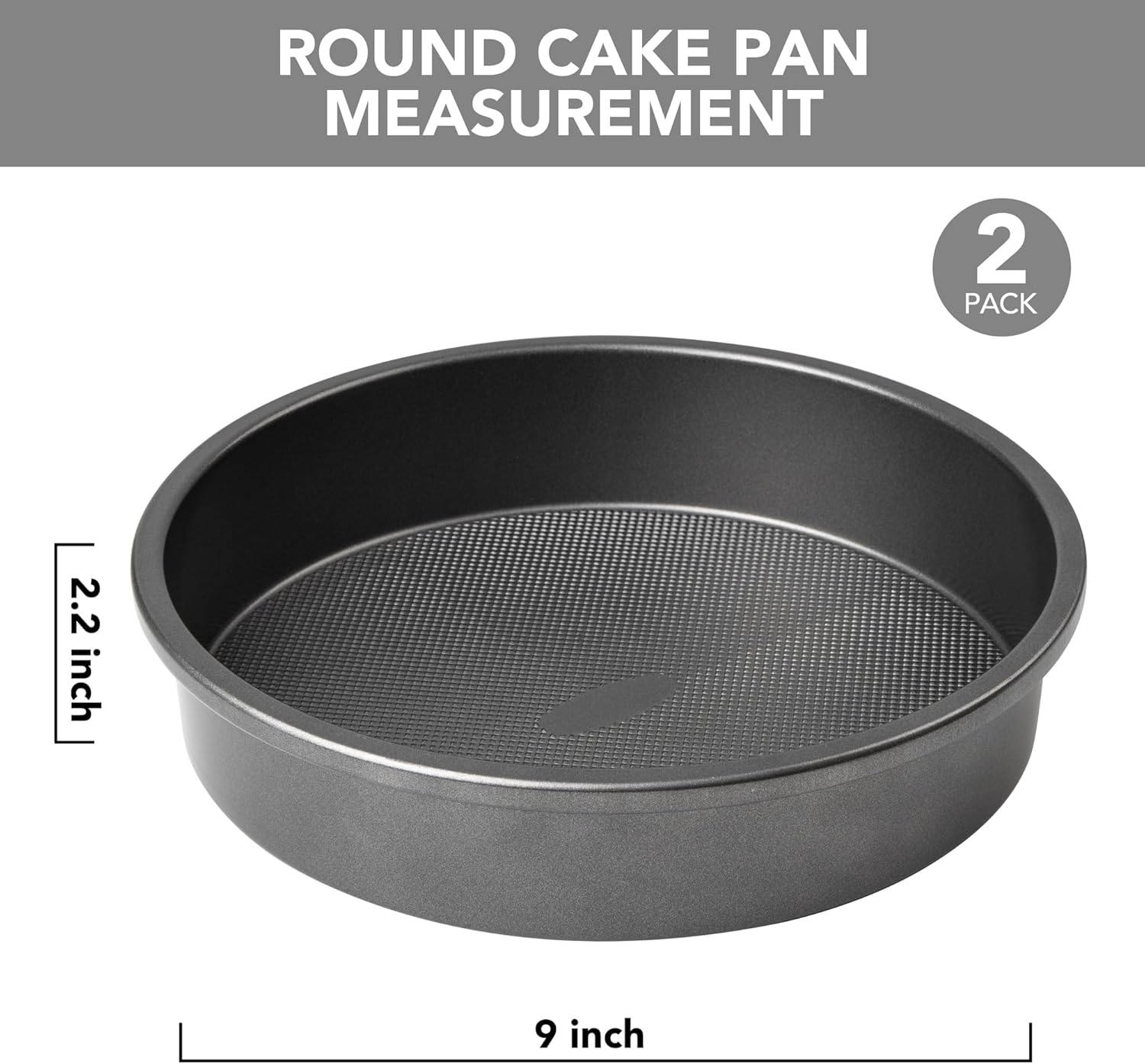 71JXM0hPjXL._AC_SL1500_.jpg Tiawudi 9" Round Cake Pan Set of 2, 0.8mm Thick Heavy Duty Bakeware for Tiered & Layered Cakes, Nonstick Baking Pan with Diamond Texture for Even Heating, Cake Mold - Image 3