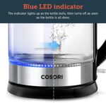 COSORI Speed-Boil Electric Tea Kettle, 1.7L Hot Water Kettle (BPA Free) 1500W Auto Shut-Off & Boil-Dry Protection, LED Indicator Inner Lid & Bottom, Transparent - Image 4