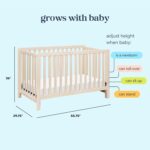 Carter's by DaVinci Colby 4-in-1 Convertible Crib - GREENGUARD Gold Certified Convertible Baby Crib to Toddler Bed, Daybed, Full-Size Bed - Wooden Baby Bed w/Four Adjustable Heights - Washed Natural - Image 7