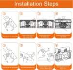 Sponge Holder Smiley Face,Sink Caddy,Sink Organizer with 2 Suction Cups/1 Adhesive Strips,Designed for Sponge,Soap,Dish Brush,Scrubber - Black - Image 9