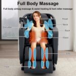 4D Massage Chair Full Body|Zero Gravity Shiatsu Massage Chairs Recliner with Heated SL Track Bluetooth Speaker Airbag Yoga Stretch, Foot Roller (Black) - Image 9