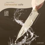CAROTE 12 Pieces Kitchen Knife Set, Stainless Steel Knife Set With Nonstick Ceramic Coating, Dishwasher Safe with 6 Blade Guards, Rustproof, Brown - Image 8