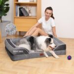 Comfort Expression Orthopedic Dog Bed for Extra Large Dogs 42x30 Inch, Waterproof Supportive Egg Crate Foam XL Pet Bed with Removable Bolsters, Dog Couch with Washable Cover & Non-Slip Bottom, Grey - Image 8