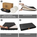 Patas Lague Orthopedic Dog Bed Large Sized Dog 36''X24'', Waterproof Soft Comfortable Egg Crate Foam Large Pet Beds Crate Mat with Removable Washable Cover and Nonskid Bottom, Black - Image 6