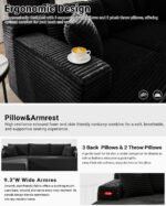 105 Inch Cloud Sectional Couch,Modern Modular Sectional Sofa with Deep Seat,Corduroy Boneless Couches with L-Shape Chaise for Living Room Bedroom,No Assembly Required (Black, Left Facing Chaise) - Image 7