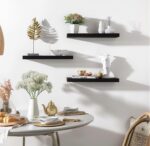 Wood Floating Shelves for Wall Decor, Rustic Wall Shelves for Bedroom Bathroom Kitchen Living Room, Set of 6 Black - Image 8