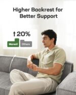 Marsail 111" L-Shape Sofa, Modular Cloud Couches with Deep Seats & High-Back, Corduroy Sectional Sofa for Living Room Bedroom with Ottoman, No Assembly Required, Grey - Image 6