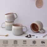 Ceramic Coffee Mugs Set of 4, 12 oz Stoneware Coffee Cups with Comfortable Handle for Latte, Tea, Cappuccino, Cocoa -Microwave and Dishwasher Safe - Modern Unique Aesthetic - Reactive Glaze - Image 4