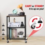 LIANTRAL 3 Tier Rolling Cart, Brown Kitchen Carts on Wheels with Storage, Multifunctional Utility Cart for Kitchen, Bathroom, Living Room, Bar, Office - Image 5