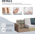 Shintenchi Upholstered Convertible Sectional Sofa for Living Room, 3 Seat L Shaped Couches with Storage Function Ottoman, Modern Linen Convertible Sofas with Reversible Chaise - Image 4