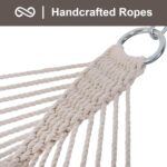 SUNCREAT Hammocks Traditional Rope Double Hammock with Hardwood Spreader Bar and Carrying Bag, 450 lbs Capacity, Natural - Image 6