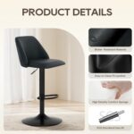 COLAMY Bar Stools Set of 2, Modern Swivel Bar Chairs, Adjustable PU Leather Upholstered Barstools Counter Height with Full Backrest for Bar, Dining Room, Kitchen Island, Black - Image 6