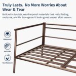 EAST OAK Life Chatter Outdoor Patio Furniture | Outdoor Sofa 3 Seats with Waterproof Thick Cushions | Deep Seating Modern Patio Sofa for Garden, Porch, Balcony & Backyard | Chestnut & Apricot - Image 4