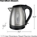 Hamilton Beach Electric Tea Kettle, Water Boiler & Heater, 1.7 Liter, Cordless Serving, 1500 Watts for Fast Boiling, Auto-Shutoff and Boil-Dry Protection, Stainless Steel (40880) - Image 9