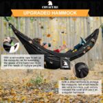Covacure Camping Hammock - Lightweight Double Hammock, Hold Up to 772lbs, Portable Hammocks for Indoor, Outdoor, Hiking, Camping, Backpacking, Travel, Backyard, Beach(Black) - Image 6
