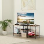 TV Stand for Bedroom 50 Inch TV Stand with Power Outlet 3 Tier Entertainment Center with Storage TV Console Table for 50 43 40 32 Inch TV, Rustic Brown - Image 7
