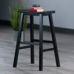Winsome Satori Saddle Seat Bar Stool, for Kitchen, 29", Black - Image 3