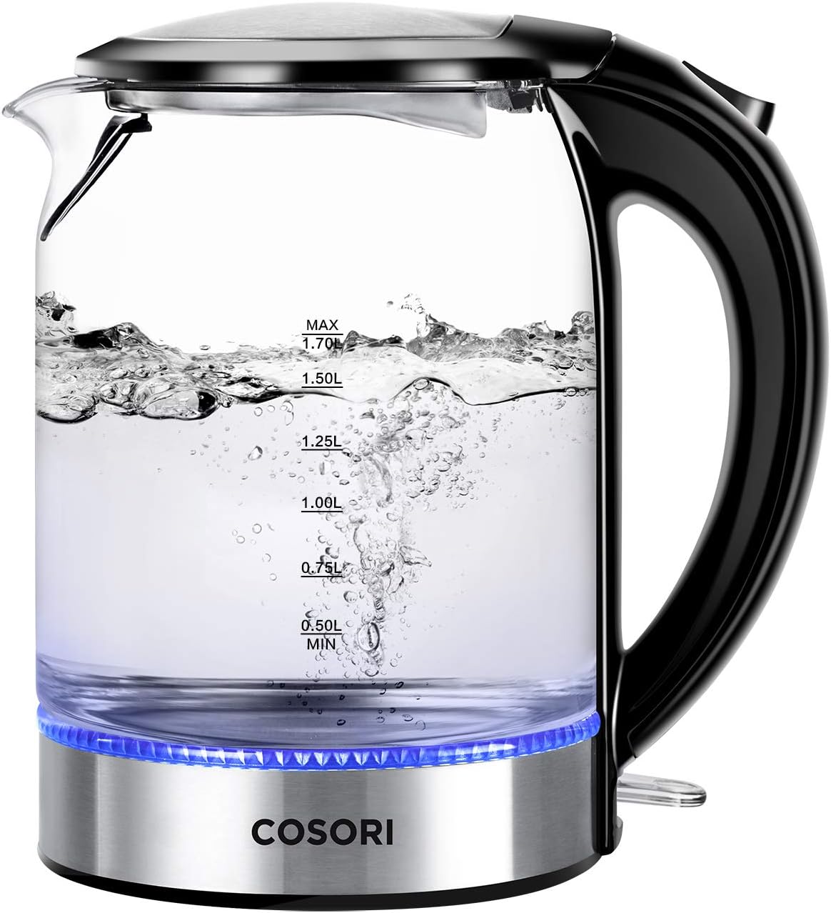 71cz822AxUL._AC_SL1500_.jpg COSORI Speed-Boil Electric Tea Kettle, 1.7L Hot Water Kettle (BPA Free) 1500W Auto Shut-Off & Boil-Dry Protection, LED Indicator Inner Lid & Bottom, Transparent - Image 2