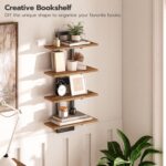 HOOBRO Floating Shelves, 15 Inch Wall Shelf Set of 2, Wall Mounted Storage Shelves 2-Tier, Hanging Bathroom Shelves, for Living Room, Bedroom, Bathroom, Kitchen, Rustic Brown and Black BF32BJ01 - Image 8