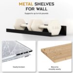 4 Pack Floating Shelves for Wall Storage, Metal Black Hanging Shelves for Living Room/Kitchen/Bedroom/Bathroom Decor, Set of 4 Organizer for Display, Book & Perfume Shelf Wall Mounted - Image 5