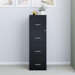 STAPLES 4-Drawer Vertical File Cabinet, Letter Size Documents, Lockable, 18.9" D x 14.3" W x 45.8" H, Black - Image 3