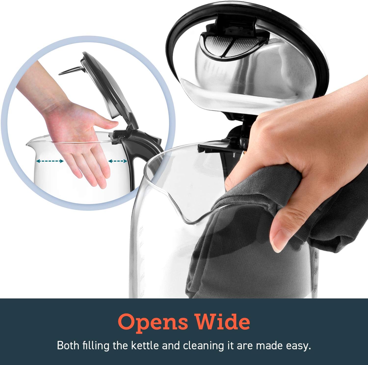 71eT7pzm7VL._AC_SL1500_.jpg COSORI Speed-Boil Electric Tea Kettle, 1.7L Hot Water Kettle (BPA Free) 1500W Auto Shut-Off & Boil-Dry Protection, LED Indicator Inner Lid & Bottom, Transparent - Image 5