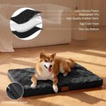 Patas Lague Orthopedic Dog Bed Large Sized Dog 36''X24'', Waterproof Soft Comfortable Egg Crate Foam Large Pet Beds Crate Mat with Removable Washable Cover and Nonskid Bottom, Black - Image 3