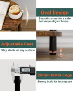 Small Round Side Table - 3-Tier Oval Accent Table for Small Spaces, Rustic Wood and Metal Couch End Table, Nightstand for Bedroom or End Table Living Room, Easy to Assemble, Rustic Brown - Image 4