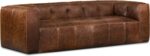 POLY & BARK Capa 92" Sofa – Chocolate Brown Full-Grain Pure-Aniline Italian Leather, Boxy Modern Design, Feather-Fiber Cushions, Solid Wood Frame - Image 2