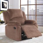 Phoenix Home Manual Recliner Chair, Soft Fabric Overstuffed Recliner Single Sofa Recliner for Living Room, Heavy Duty and Safety Reclining Mechanism,Brown - Image 3