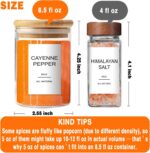 12 Pcs Glass Spice Jars with Bamboo Airtight Lids and 191 Labels - 8.5oz Small Food Storage Containers for Kitchen, Seasoning, Coffee, Herb - Spoon and Marker Included - Image 3