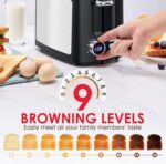 Toaster 2 Slice Wide Slot Toaster Best Rated Prime Displav Smart Toasters with LCD Digital Countdown Timer and Bagel/Defrost/Cancel/Reheat Function - Image 4