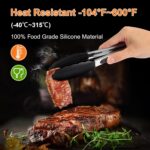 2 Pack Black Premium Stainless Steel Heat Resistant Kitchen Tongs for cooking,set of 9" and 12",Non Scratch Silicone cooking Tong Tip for Cooking Pans,Strong Grip BBQ tongs for Grabbing Hot Food - Image 4
