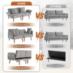 60.2in Loveseat Modern Sofa with Chenille Fabric for Living Room Bedroom Office 20in Deapth(Grey, 2 Seat) - Image 7