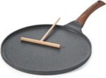 SENSARTE Nonstick Crepe Pan, Swiss Granite Coating Dosa Pan Pancake Flat Skillet Tawa Griddle 12-Inch with Stay-Cool Handle, Induction Compatible - Image 2