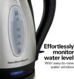 Hamilton Beach Electric Tea Kettle, Water Boiler & Heater, 1.7 Liter, Cordless Serving, 1500 Watts for Fast Boiling, Auto-Shutoff and Boil-Dry Protection, Stainless Steel (40880) - Image 7