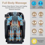 4D Massage Chair Full Body|Zero Gravity Shiatsu Massage Chairs Recliner with Heated SL Track Bluetooth Speaker Airbag Yoga Stretch, Foot Roller (Black) - Image 4