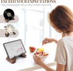 PUERSI Cookbook Stand for Kitchen, Recipe Book Holder for Kitchen Counter, Wooden Cookbook Holder, Rustic Cook Book Holder Stand - Rustic Brown - Image 4